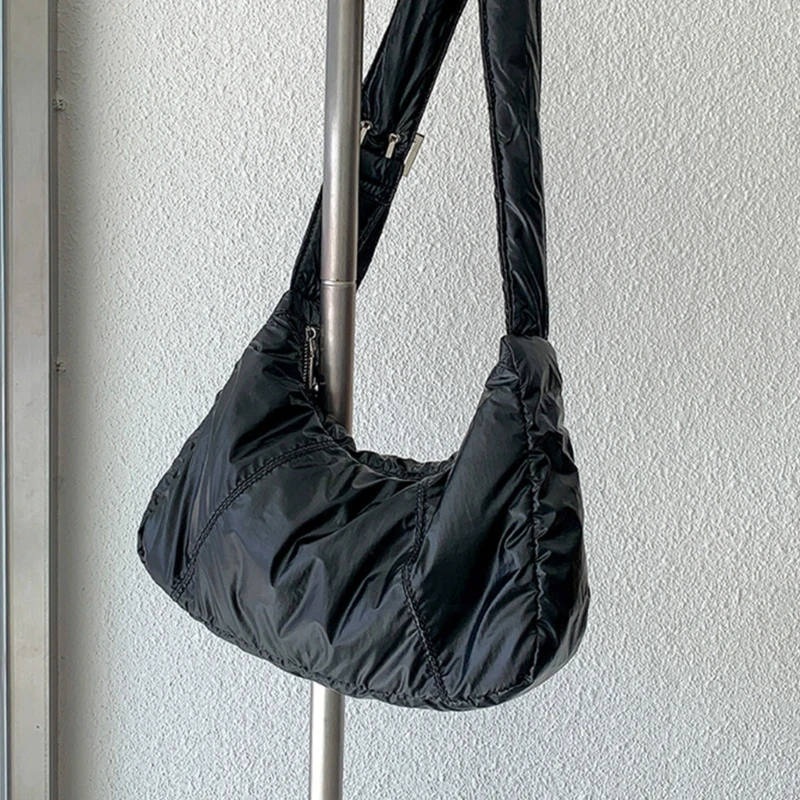 Stylish PU Crossbody Bag Adjustable Strap Shoulder Bag Cloud Bag for Women Men