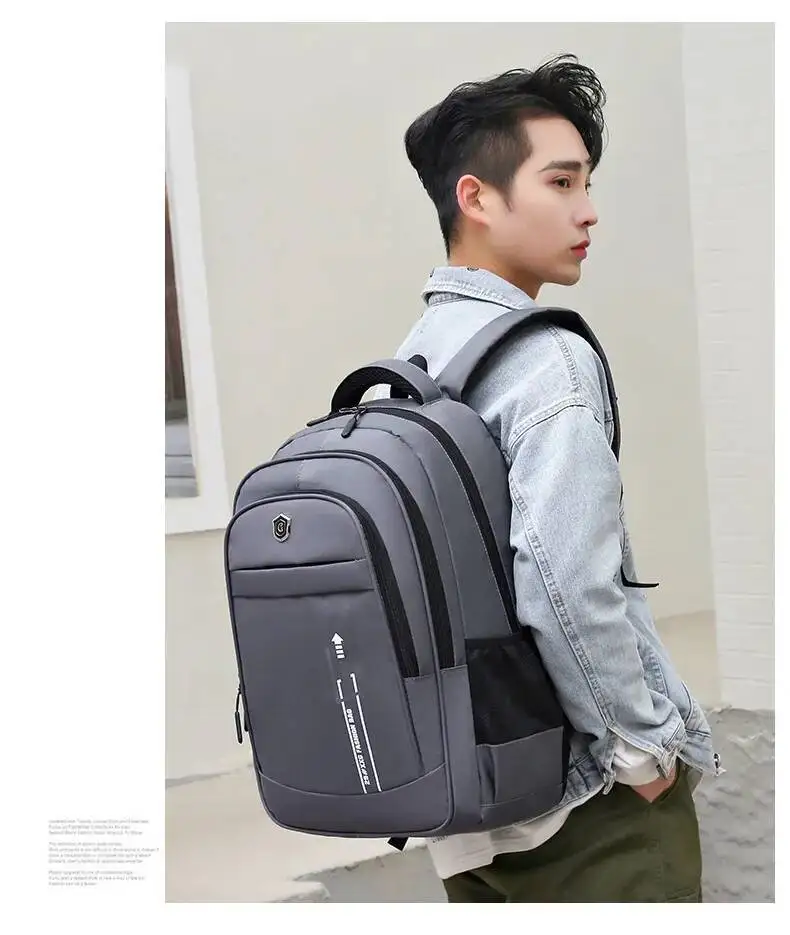 Männer Mode Pendeln Multi-fach Doppel Schulter Taschen Casual Laptop Tasche Outdoor Wandern Oxford Tuch Rucksack – Detail 21