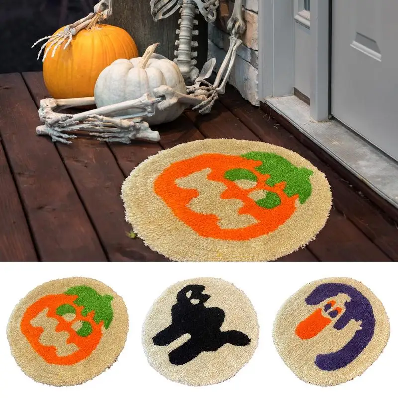 

Halloween Door Mat Horror Welcome Entrance Rugs Home Design Absorbent Shaggy Black Cat Pumpkin Floor Mat For Home Accessory