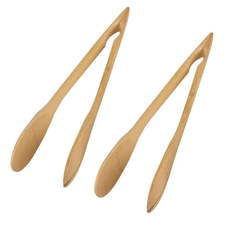 Bamboo Wooden Food BBQ Salad Toast Tongs Cake Pastry Tea Clip Clamp Kitchen Tool food tongs