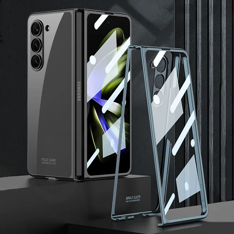 GKK Luxury Plating 360° Protective Hard Case with Front Glass Cover - Premium Design
