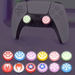 2pcs LuminousThumb Stick Grip Caps Compatible with PS5/PS4/Xbox One/Switch Pro Controller Joystick Protective Cover