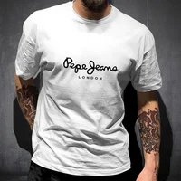 Plus récent Pepe Jeans Londres t-shirt été hommes à manches courtes mode populaire 100% couverture en coton à la mode streetwear t-shirts vêtements Y2K 3