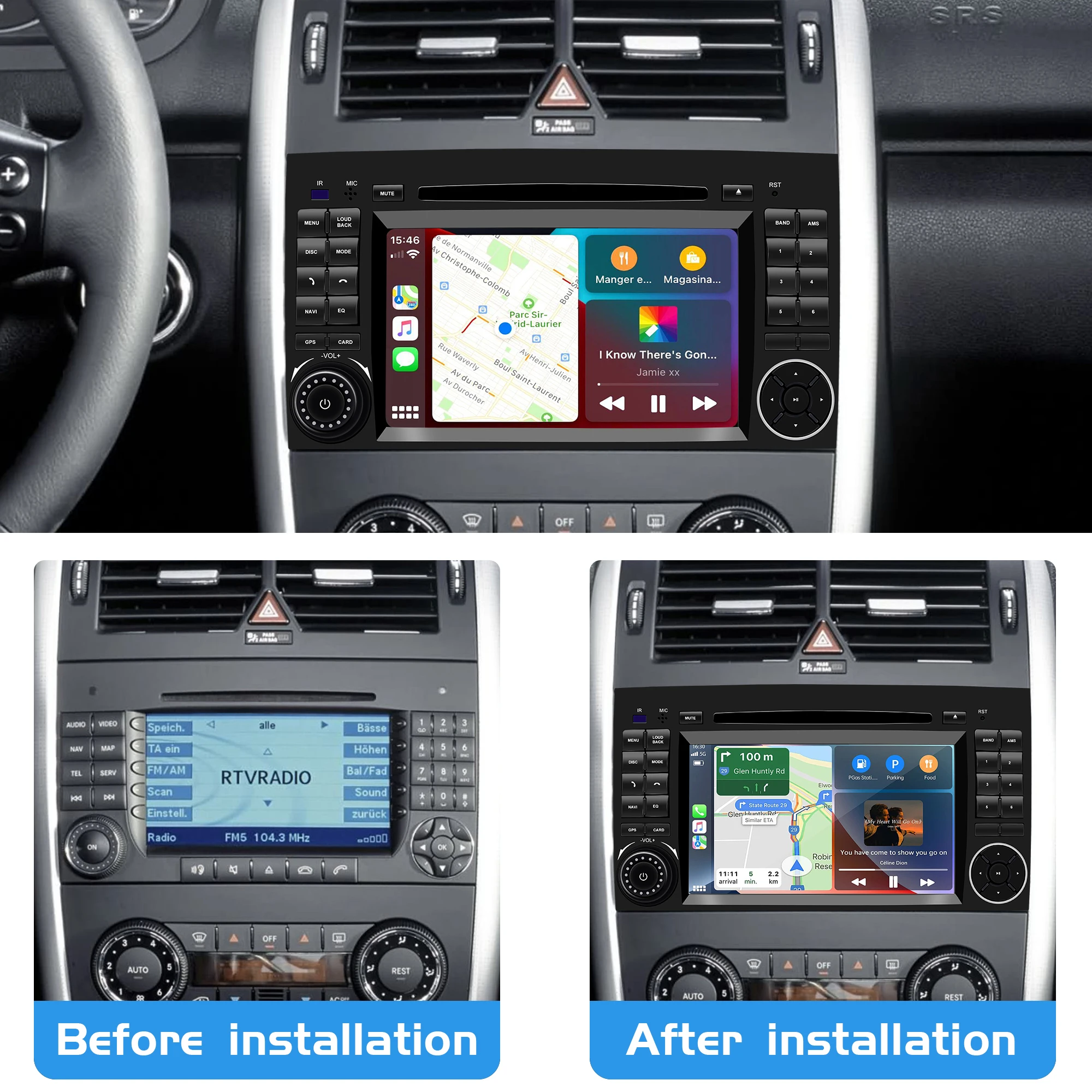 Android car radio For Mercedes-Benz B200 2006-2012 stereo screen Carplay MirrorL