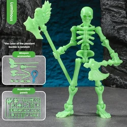 Three-Dimensional Articulable Skull and Bone Decorative Action Figure Toy (Luminous)