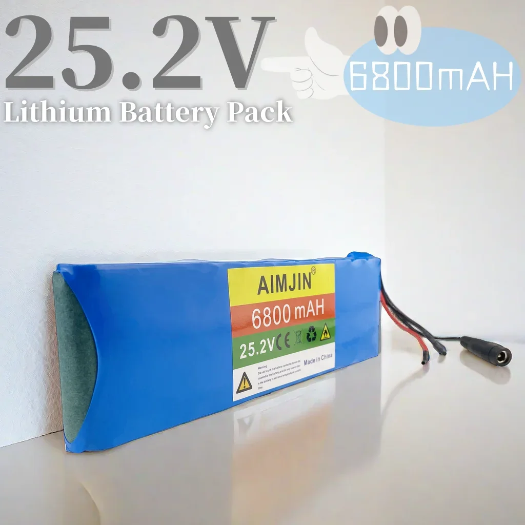 

25.2V 6800mAh 18650 6S2P lithium battery pack 24V with BMS electric bicycle battery+2A charger
