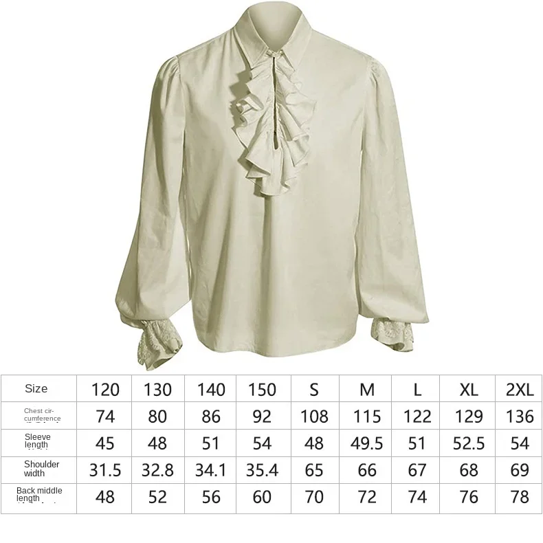 Description Picture 2 of itemSteampunk Ruffled Medieval Costume Men Shirts Vampire Renaissance Victorian