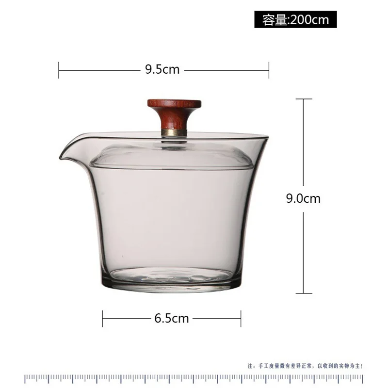 Japanese Style Heat-resistant Glass Gaiwan Puer Tea Cup and Lid Tea Bowl Chawan Chahai Kung Fu Set Accessories