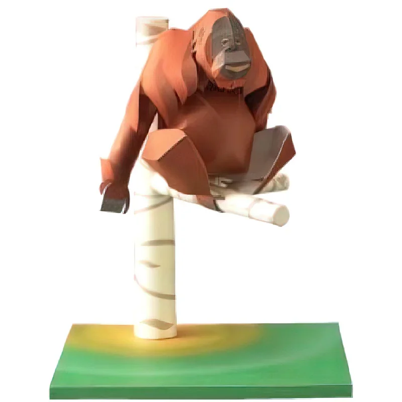 Sumatran Orangutan Origami Art Mini 3D Folded Paper Model Papercraft Animal Figure DIY Kids Adult Handmade Craft Toys QD-282