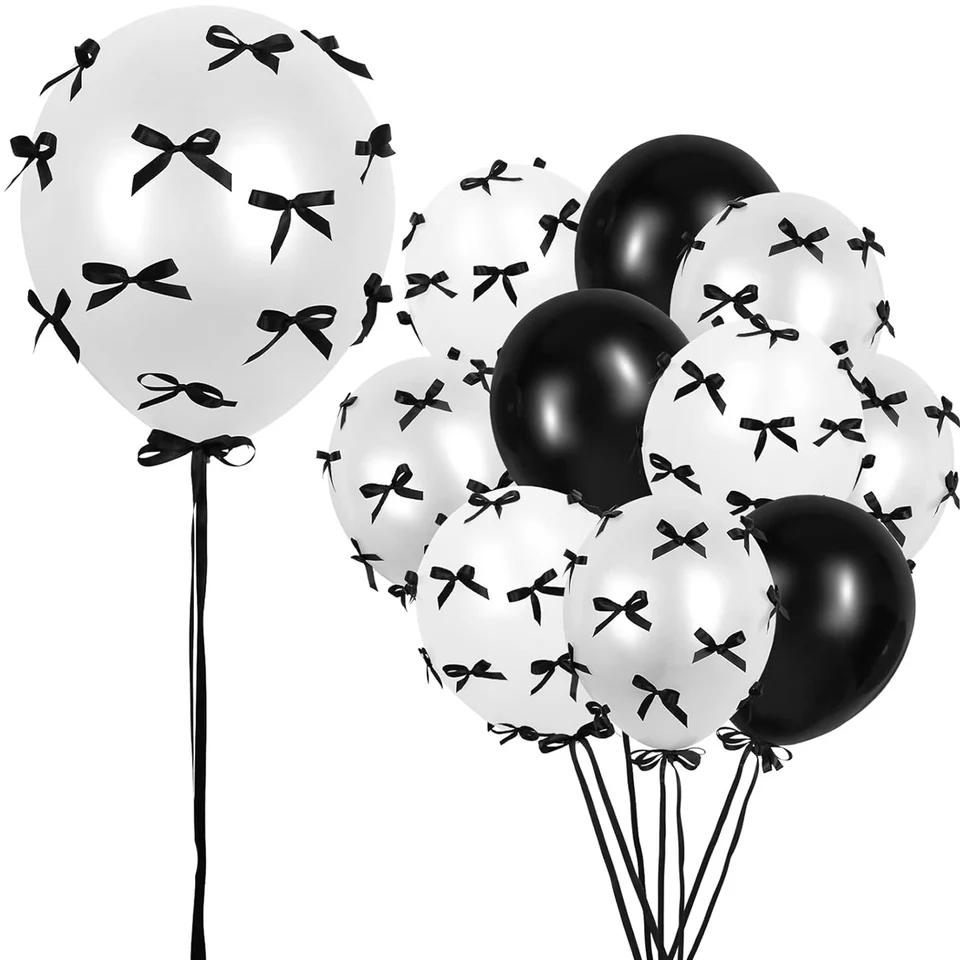 Trixes Paquet De 50 Ballons En Latex Noir Et Blanc - Effet Monochrome