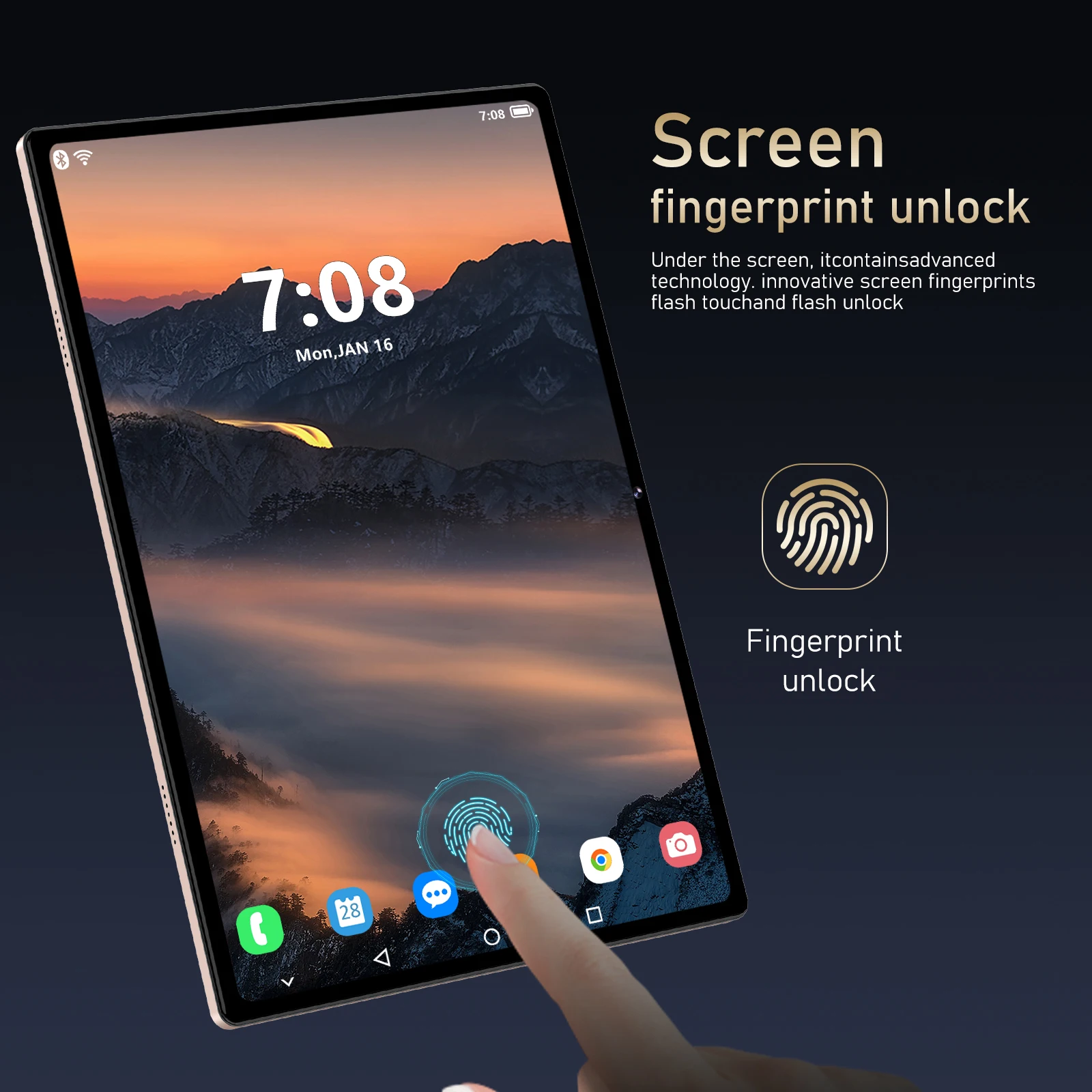 Tablet PC 16 Pro 10 inch 4K Android 13 12GB+16GB RAM 1TB ROM Dual SIM Snapdragon870 10000Mah GPS