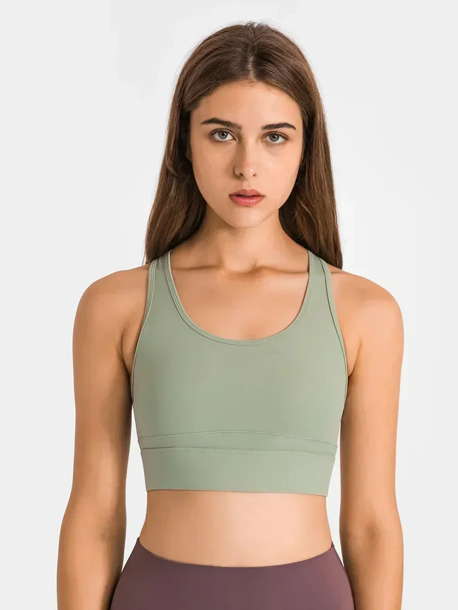 Lemon GRACE Back Buckle Adjustable Women's Bra Brushed Push up Sport bra Medium to High Support Soft Yoga Bra for Gym Activewear
