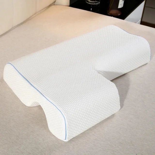 Arched Cuddle Couples Pillow with Slow Rebound and Breathable Memory Foam