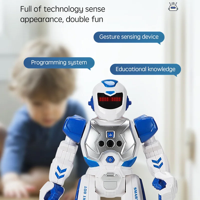 Smart RC Robot Toy for Kids, Gesture Sensing Dancing Robot for Boys Girls,  Smart Remote Control Robot Programmable Robotic Toy Gif