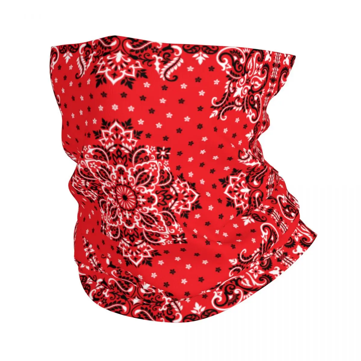 

Paisley Bandana Print Winter Neck Warmer Men Windproof Wrap Face Scarf for Hiking Bohemian Style Gaiter Headband