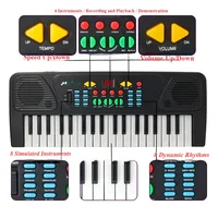 37 Key Children Electronic Keyboard Beginner Simulated Piano with Microphone Toy Musical Instruments Educational Gift for Kids 2