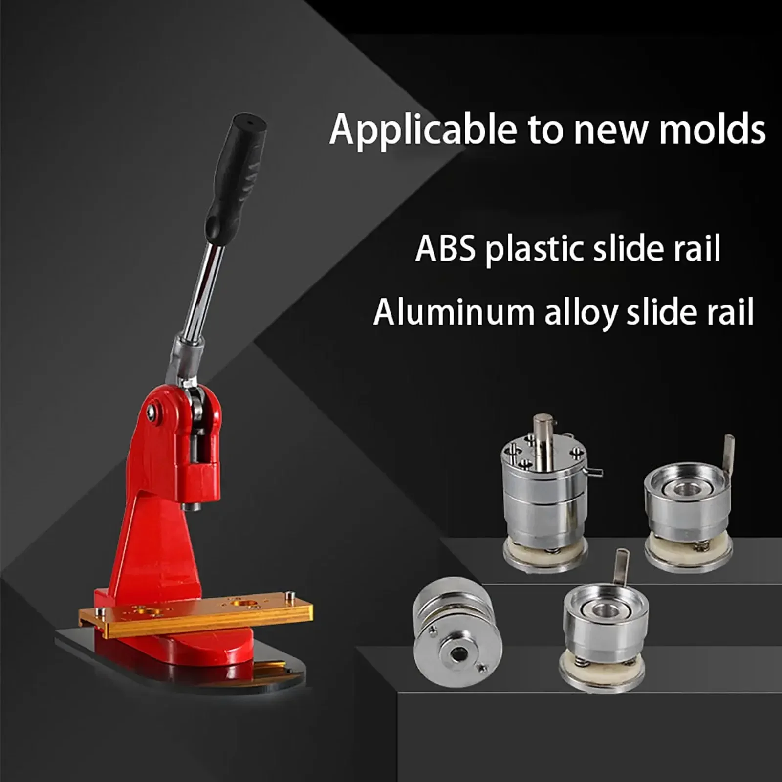 Button Maker Pins Red Badge Making Machine Manual Operation Punch Metal Button Tool for School DIY Crafts Without Mold
