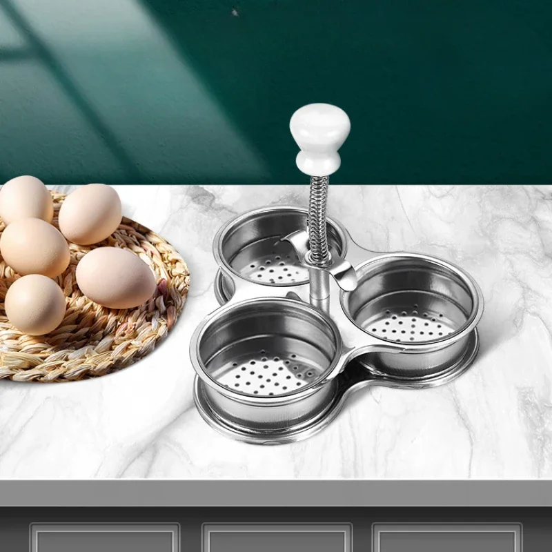 430Stainless Steel Poached Egg Maker Egg Pan Cooker Poacher Non-Stick Eggs Cup Steaming Cooking Tool Kitchen Gadgets
