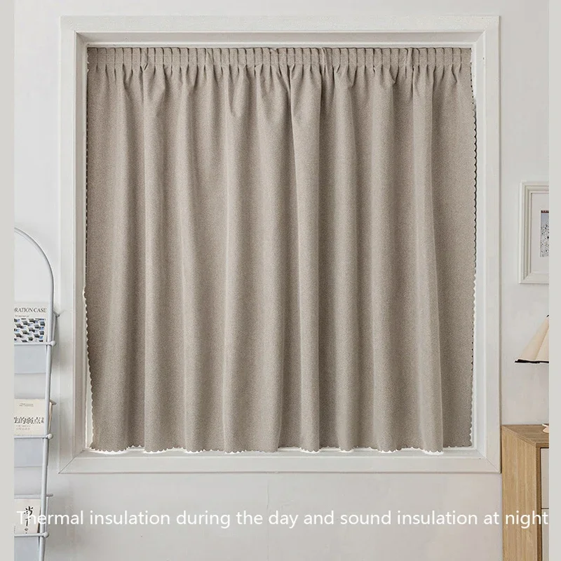 Punch Free Blackout Curtain No-punch Adhesive Easy to Install Portable Insulated Window Curtain for Bedroom Dorm Living Room 1Pc 3