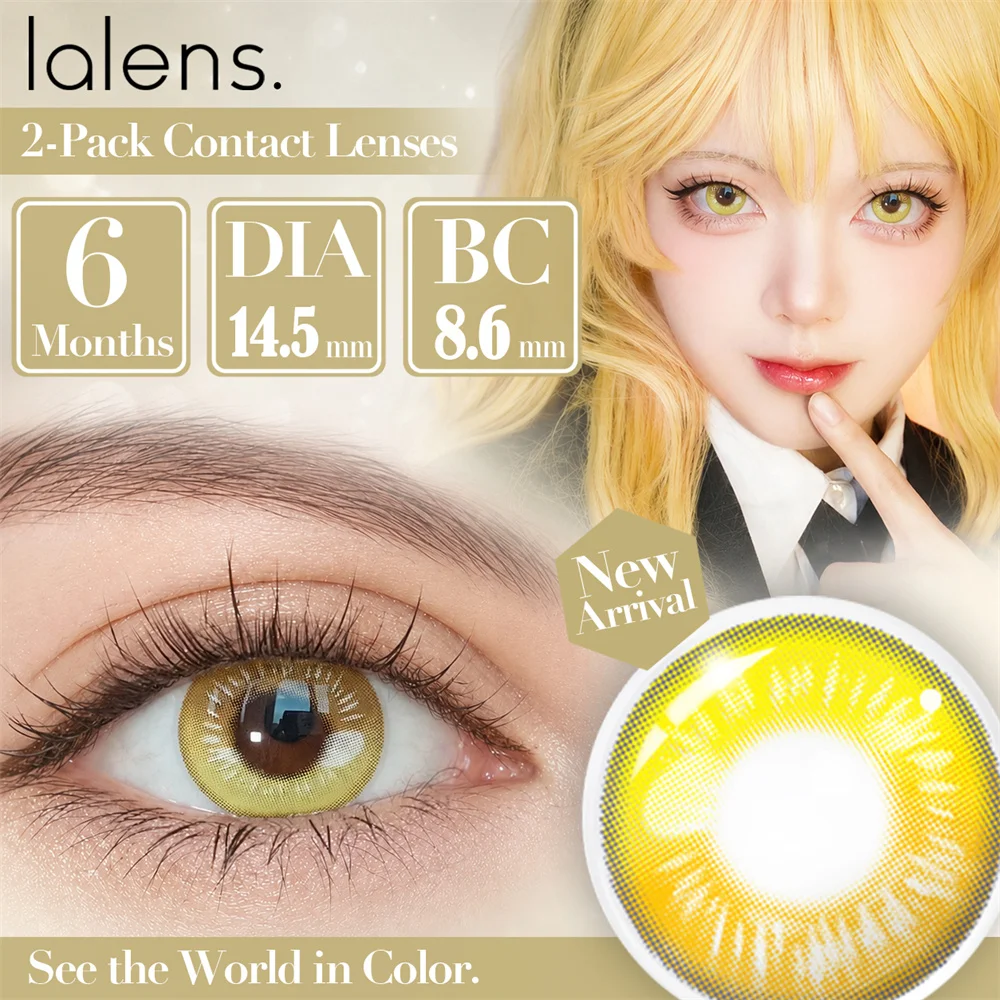 Vibrant Anime-Inspired Colored Contact Lenses - Yellow, Hazel, Brown, Green & Gray