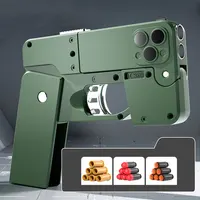 Phone 15 15Pro 15Pro Max Folding Mobile Phone Soft Bullet Launcher Mini Portable Toy Gun Model Adult Games Toy M4 AR15 AK ZG282 1