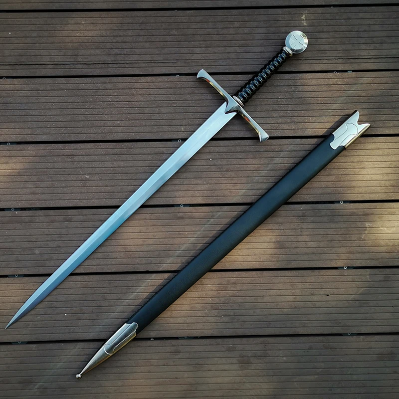 

Stainless Steel Blade Crusader (Cross) Medieval Knight Arming Sword w/ Scabbard-CUSTOM ENGRAVED-Battle Ready