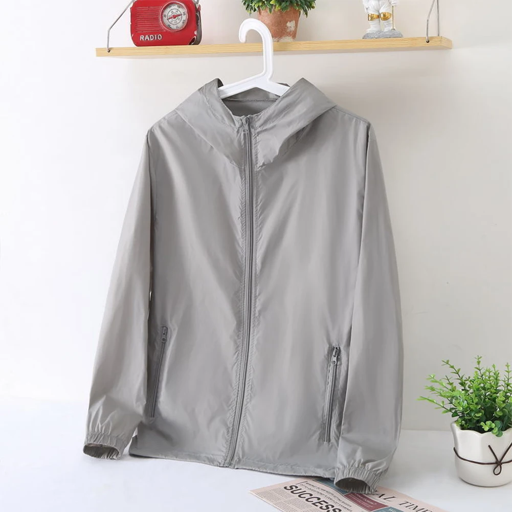 

Women Men Sun Protection Jacket Ultralight Thin Long Sleeve Ice Silk Cardigan Windbreaker Casual Jackets Breathable Men Outwear