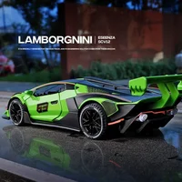 1:32 Lamborghini SCV12 Sports car High Simulation Diecast Metal Alloy Model car Sound Light Pull Back Collection Kids Toy Gifts 1