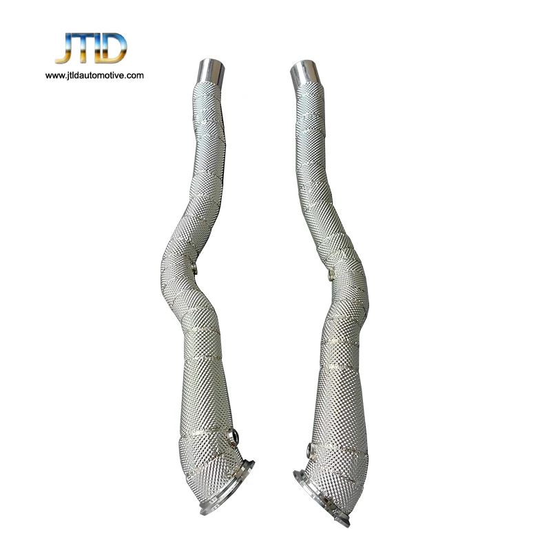 

JTLD High Quality Stainless Steel Catless Exhaust Downpipe For Ferrari F12 812 Race Pipes with Heat Shield