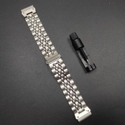 Stainless Steel QuickFit Watchband, 22 - 26mm Adjustable Strap - QuickFit 26mm (Silver)