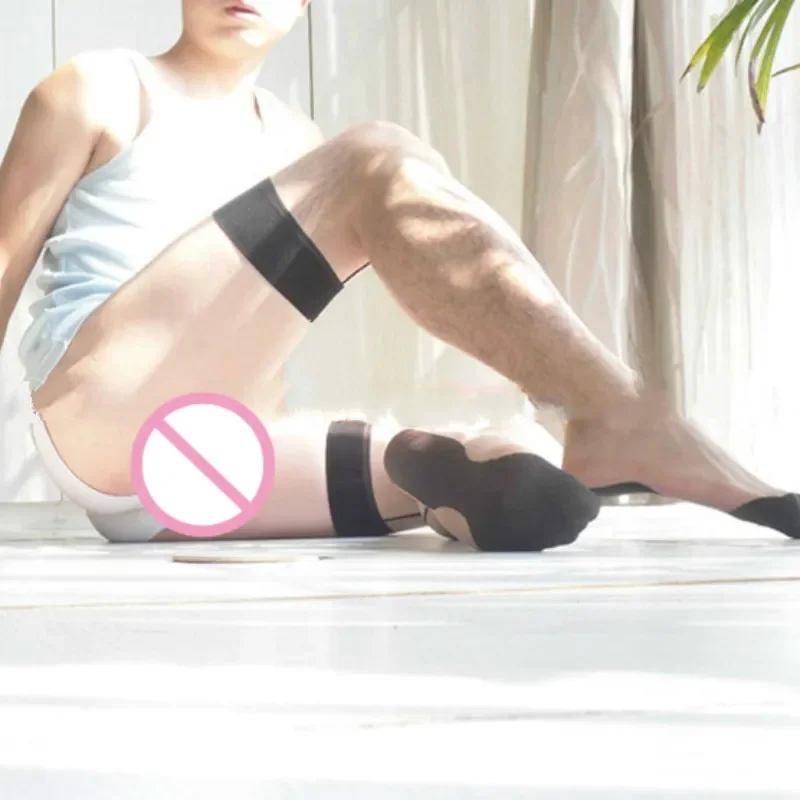 Man High Stockings European American Back-line Men's Ultra-thin Sexy Transparent Thin Hosiery Male Silk Stockings Exotic Medias