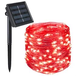 Solar - Powered Waterproof Fairy String Lights with 8 Lighting Modes - 32M 300LED (Red)
