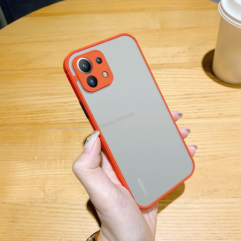 Shockproof Matte Back Cover with Camera Lens Protection - Silicone Phone Case
