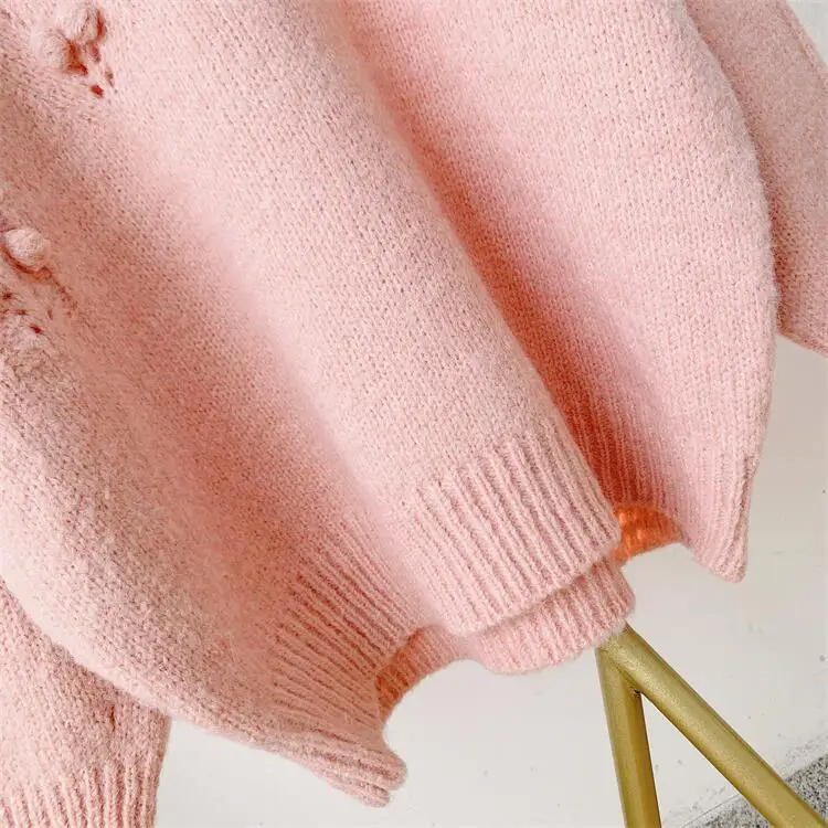 2021 Women Autumn Pink Pullovers O-Neck Loose Style Pure Color Women Sweaters Tops For Women Oversized Knitted Pullovers Female green sweater