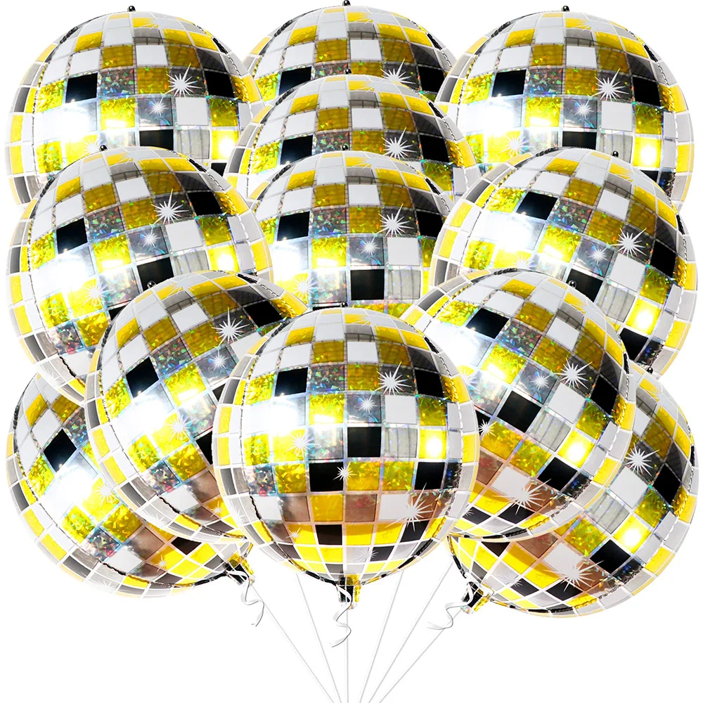 Confezione Da 12 Gold Disco Ball Big 22 Pollici Foil Black And Gold Disco 4D Balloon Last Disco Decorazioni Per Addio Al Nubilato