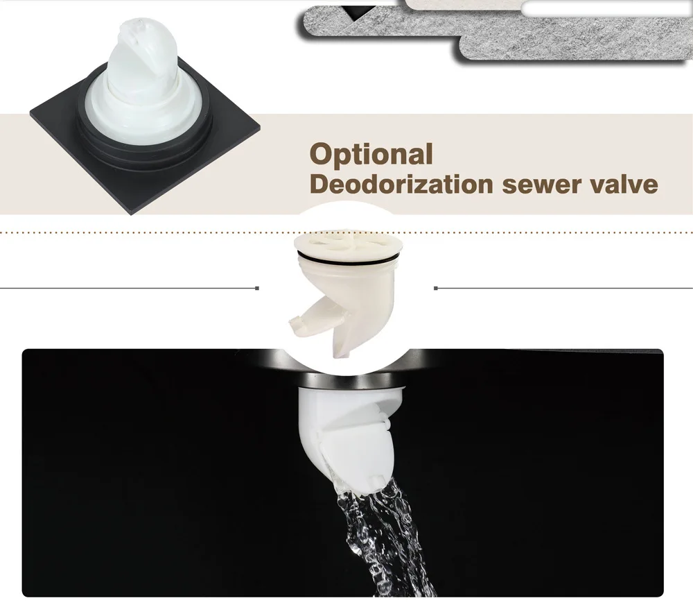 Description Picture 6 of itemShower Rooms Accessorie Electroplated Square Floor Drain Balcony Outdoor Drain Bathroom Renovation Hidden Installation 100X100MM