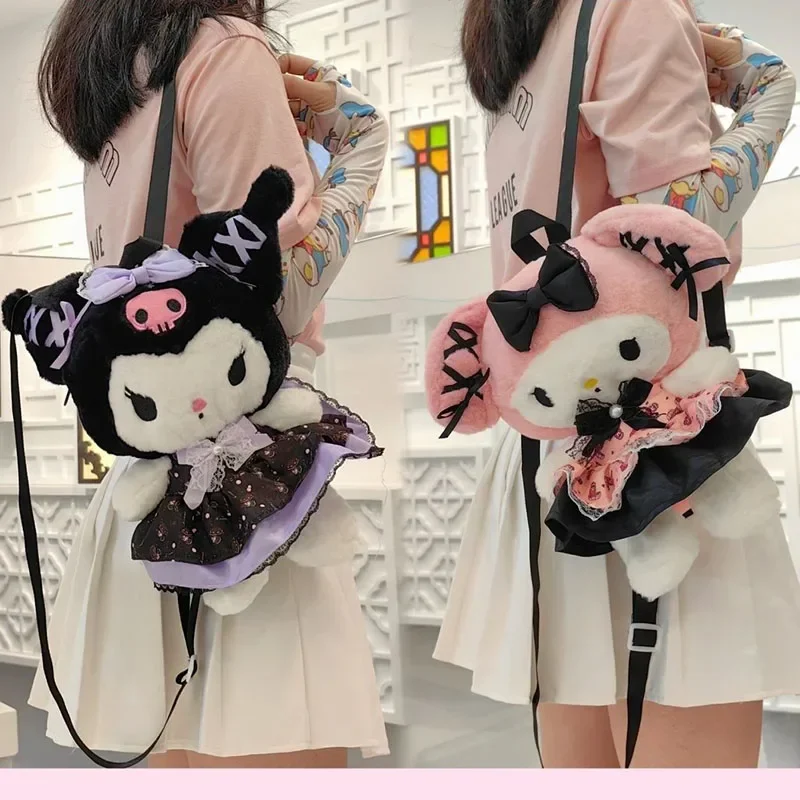 

Sanrio рюкзак My Melody Kuromi Плюшевая Кукла Рюкзак Мягкая Банкетная сумка милый подарок на день рождения теплая кавайная сумка-мессенджер для девочек Подарки