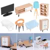 Kids Toy Dolls Accessories Scene Model Mini Furnishing Dollhouse Miniature Furniture TV Cabinet Sofa Bed Wardrobe 1