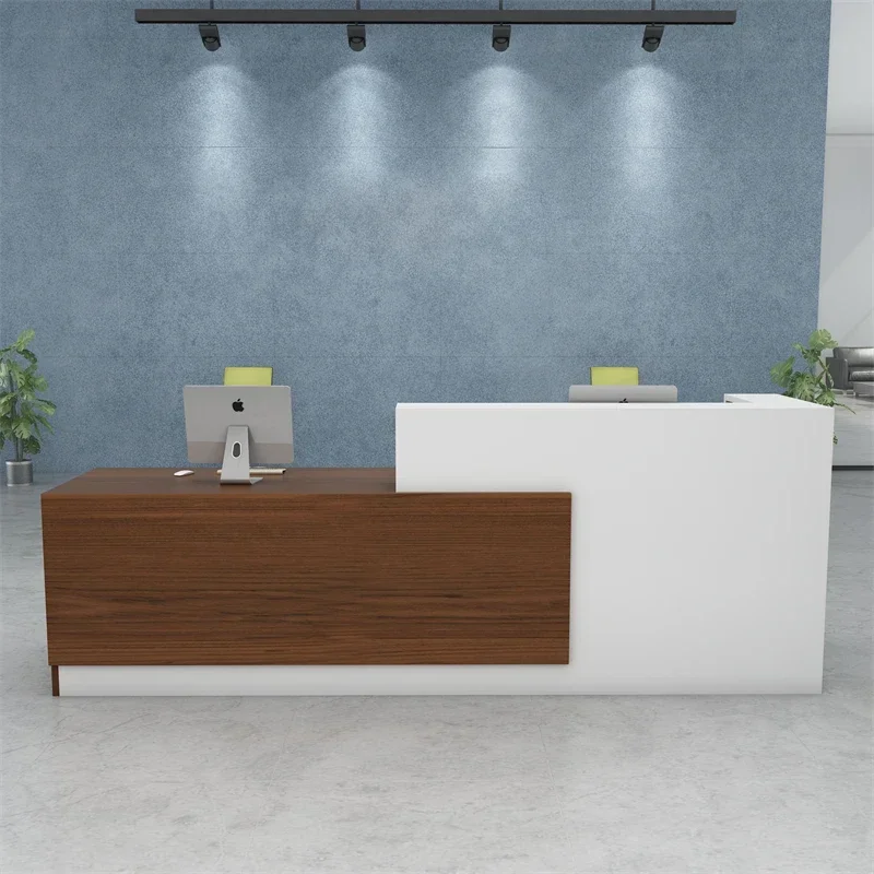 QTZ24 Reception Table Cheap Price Melamine Good Quality Office Desk Office Furniture Modern Spa white reception desk