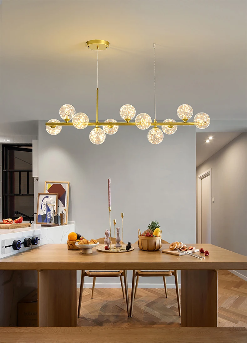 

Modern Minimalist Living Room Chandelier Bar Counter Dining Table Pendant Light Simple Linear Nordic Hanging Lamp for Home LED