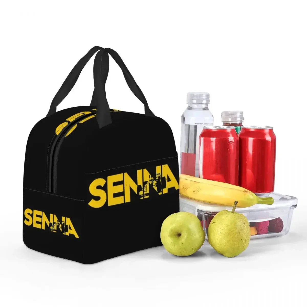 사용자 정의 Ayrtons 브라질 레이싱 드라이버 Senna 열 절연 점심 가방 여성 휴대용 점심 토트 다기능 식품 상자