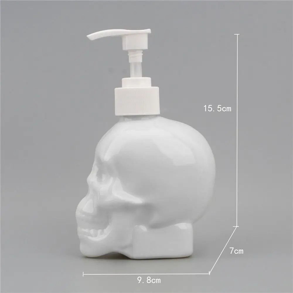 Creative Skull Soap Dispenser Goth Style 350ml Black Transparent Reusable Soap Dispenser Halloween Household Bathroom Hardware 6