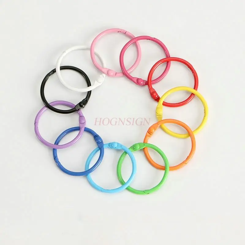 20개 DIY 쥬얼리 액세서리, 컬러 철제 베이킹 페인트, 원형 열쇠고리, 루즈리프 링, 이동식 카드 링, 바인딩 링