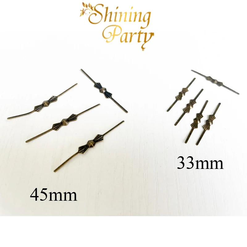 1000pcs/Lot Copper 45mm Bowtie Connector Pin, Brass Butterfly Buckle/Tie Clips, Chandelier Lamp Parts Crystal Bead Connector