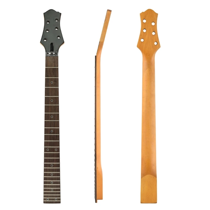 Unfinished Electric Guitar Neck Maple Body 24 Fret Guitar Neck Replacement Guitar DIY Repair Parts Rosewood Fingerboard