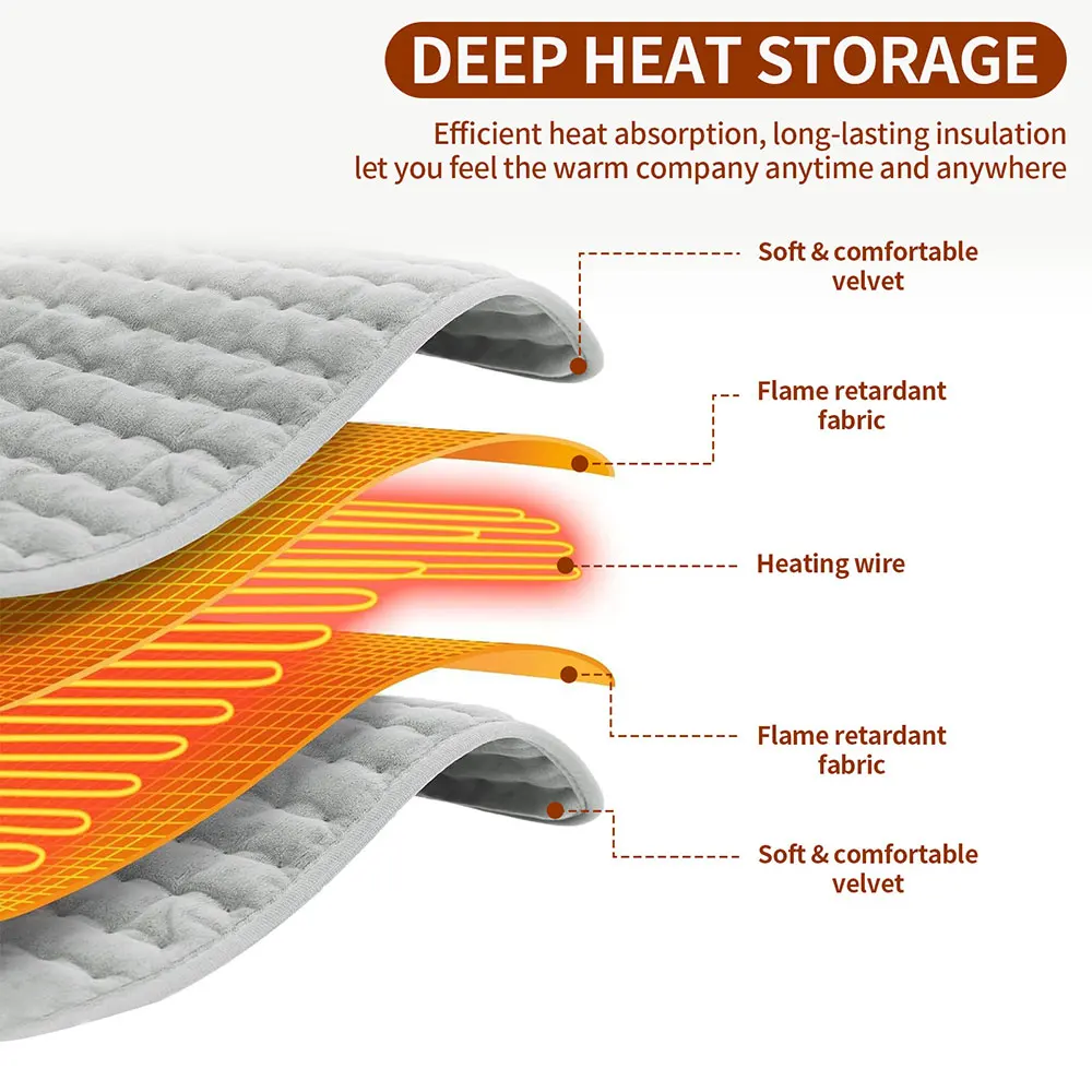 30*60cm Electric Heating Pad 9 Levels Heated Hot Compress Mat Washable Winter Warmer Blanket Heater For Back Neck Shoulder Legs