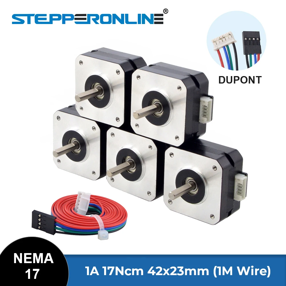 Stepperonline Motore Passo-Passo Nema 17 23Mm 17Ncm 1A Nema17 Step 42 Motore Per Motore Stampante 3D Estrusore Cnc
