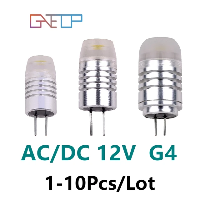 10PCS/LOT LED G4 mini bulb AC/DC 12V 1W 2W 3W 3000K/4000K/6000K flicker  free flicker suitable for crystal lamp chandeliers