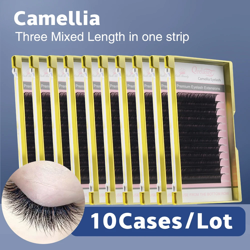 10 Trays Camellia Eyelash 3D-6D 0.03-0.07 Easy Fanning Natural Camellia Auto Fan Eyelashes Extension Golden Box High Quality 2
