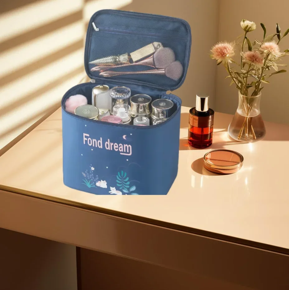 Women's Waterproof Travel Makeup Bag, Large Capacity Multi-Compartment Cosmetic & Toiletry Organizer Pouch  파우치  Макияж